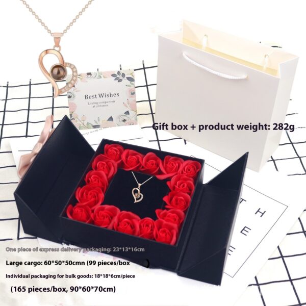 I Love You Projection Necklace Women's High-end Peach Heart - Image 4